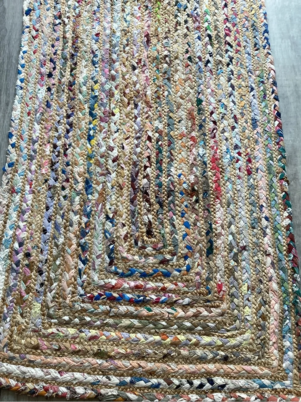 Safavieh Multicolor Braided Jute Runner with Natural and Blue Accents 2i3/6 feet
